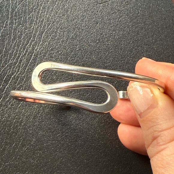 Modernist Cuff Bracelet Sterling Silver Plated Handmade - Picture 5 of 6